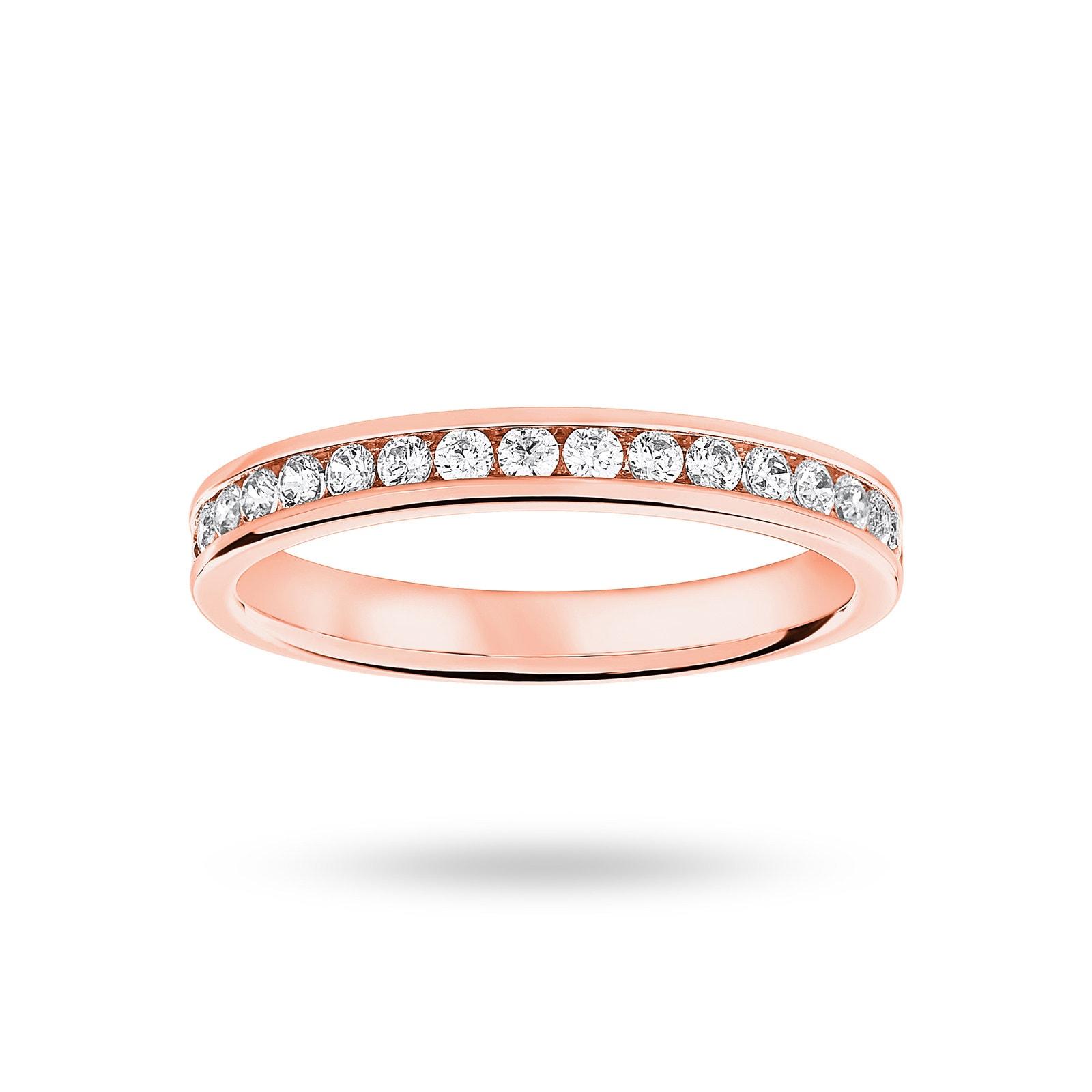 18 Carat Rose Gold 0.33 Carat Brilliant Cut Half Eternity Ring - Ring Size L