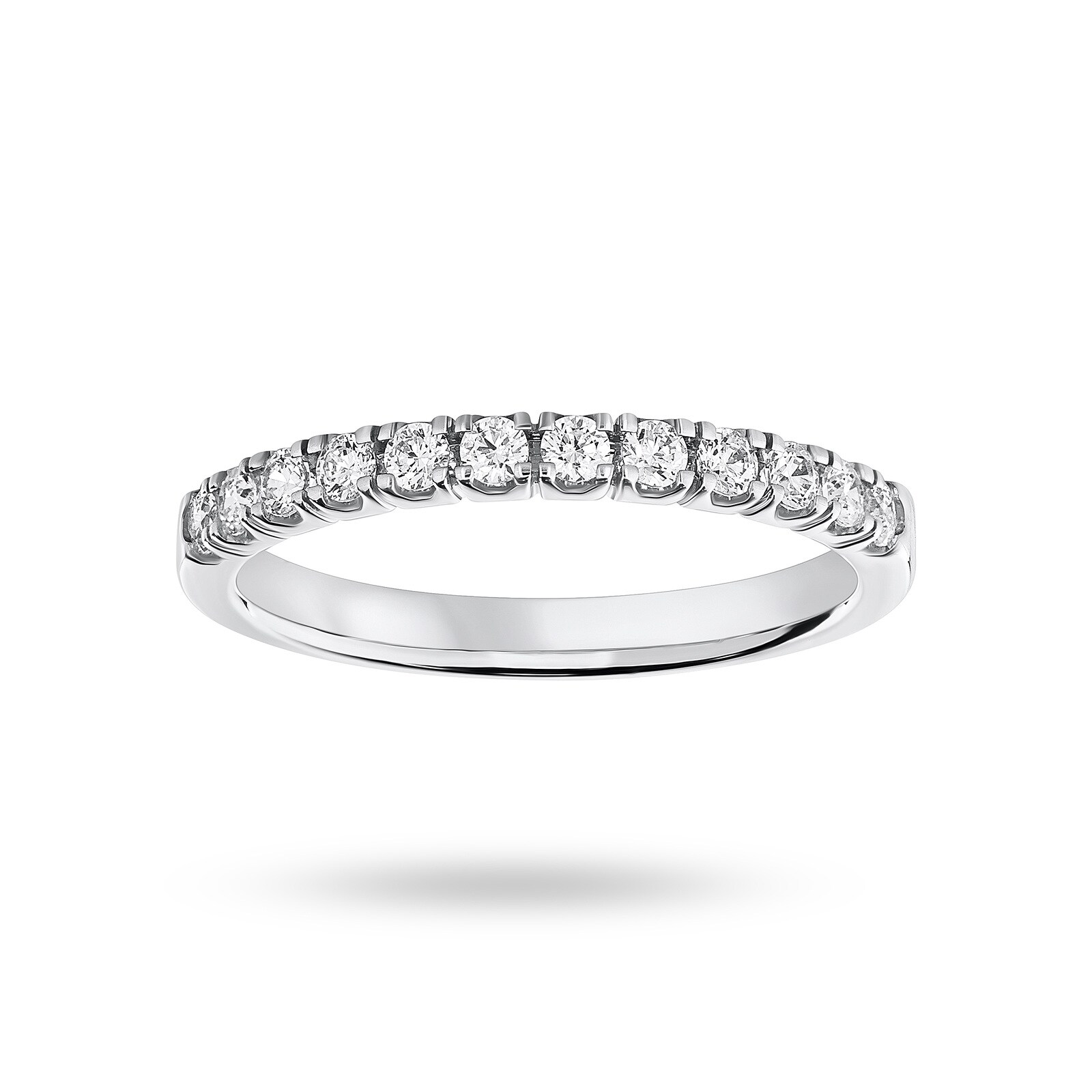 Platinum 0.33 Carat Brilliant Cut Under Bezel Half Eternity Ring - Ring Size K