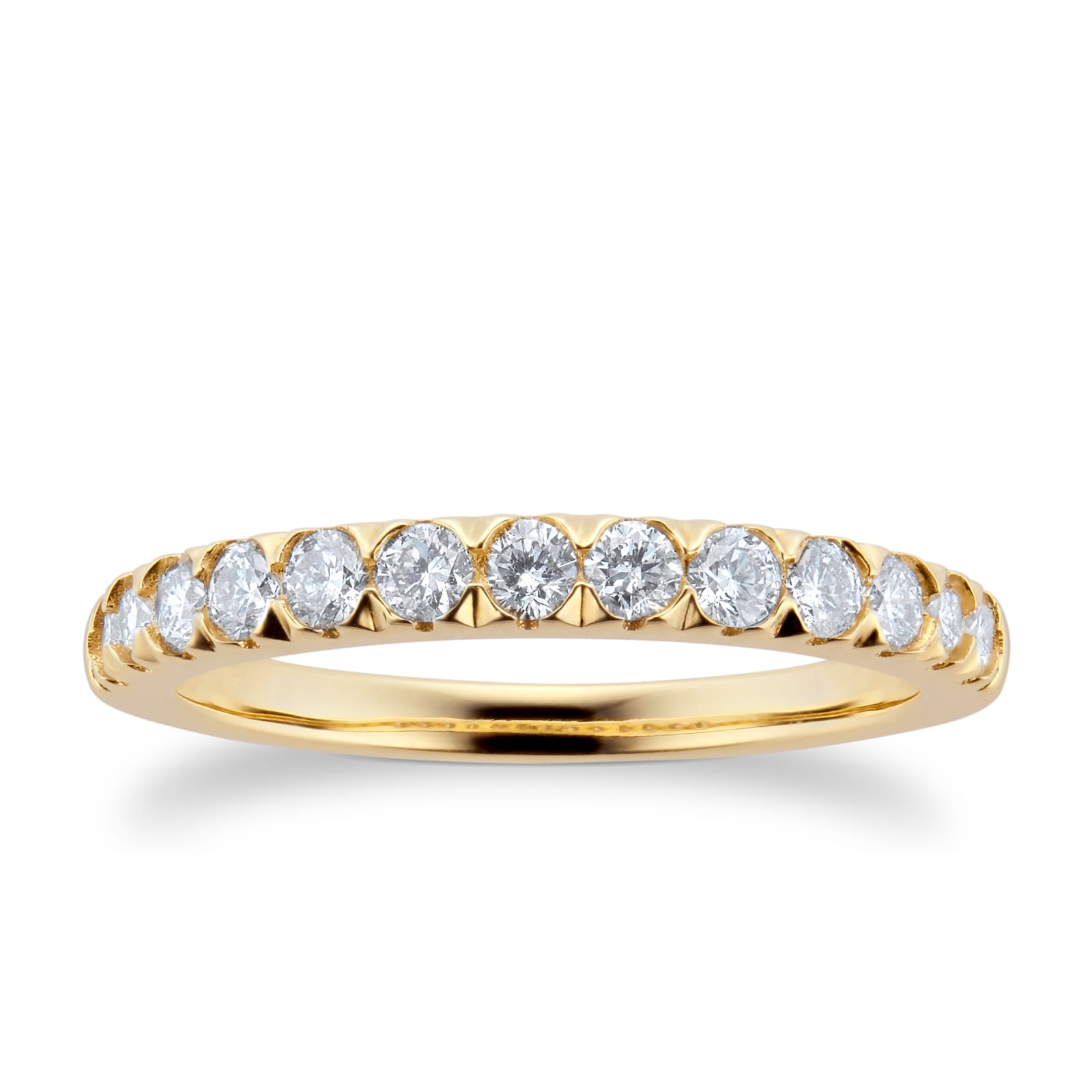 9ct Yellow Gold 0.50cttw Diamond Claw Set Eternity Ring
