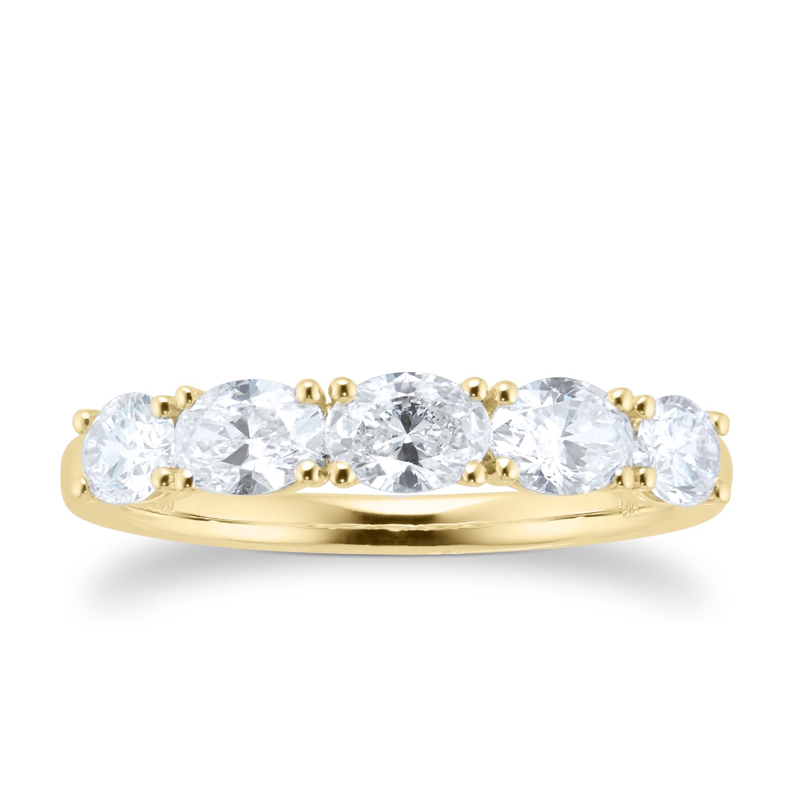 18ct Yellow Gold 1.36ct Oval Claw Eternity Ring - Ring Size P