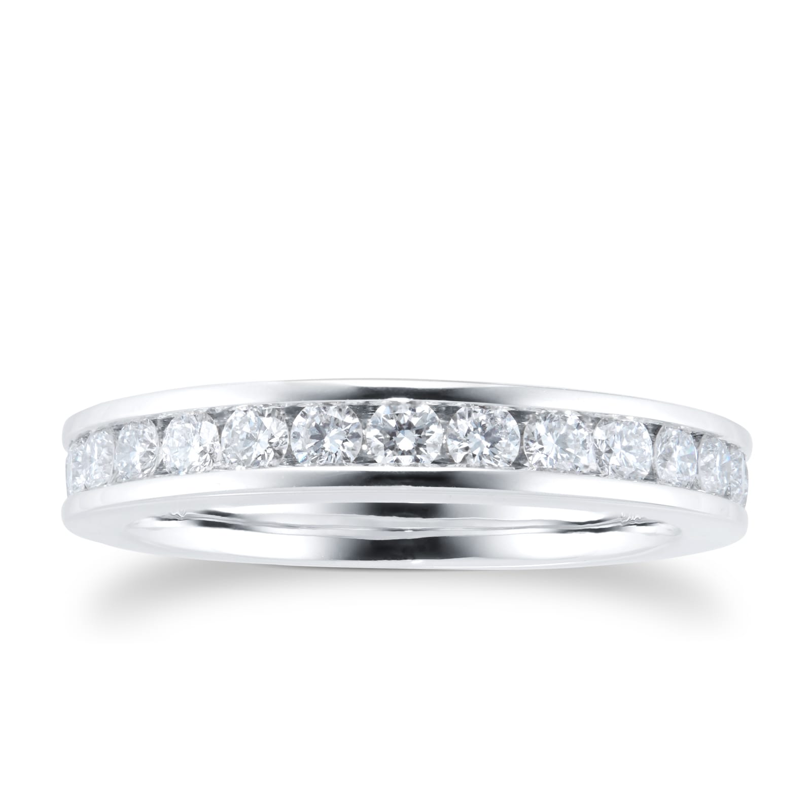 Platinum 1.00ct Diamond Channel Eternity Ring - Ring Size O