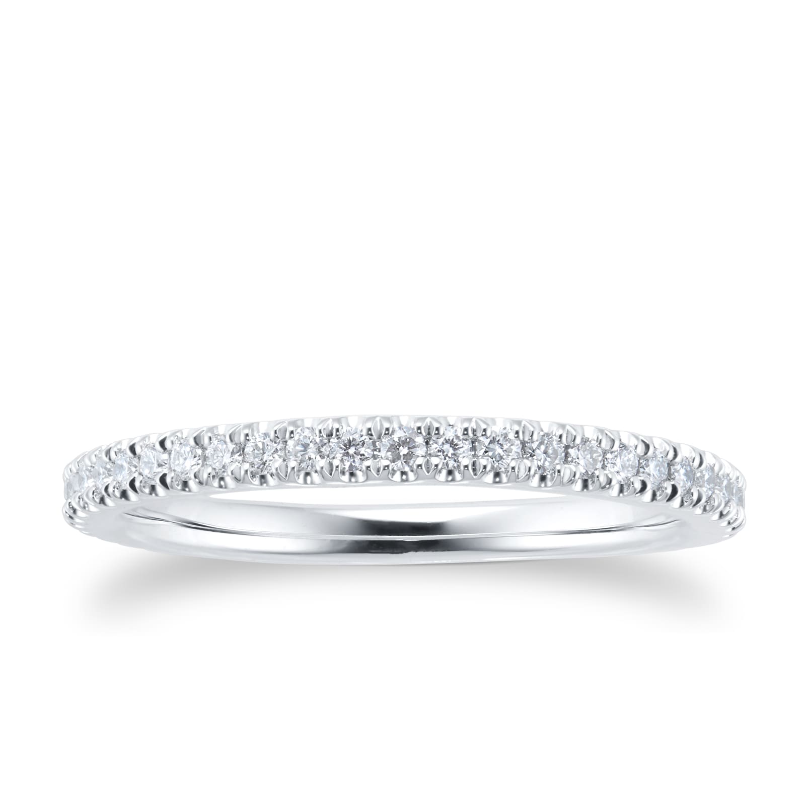 Platinum 0.25ct Diamond Claw Stacker Eternity Ring - Ring Size Q