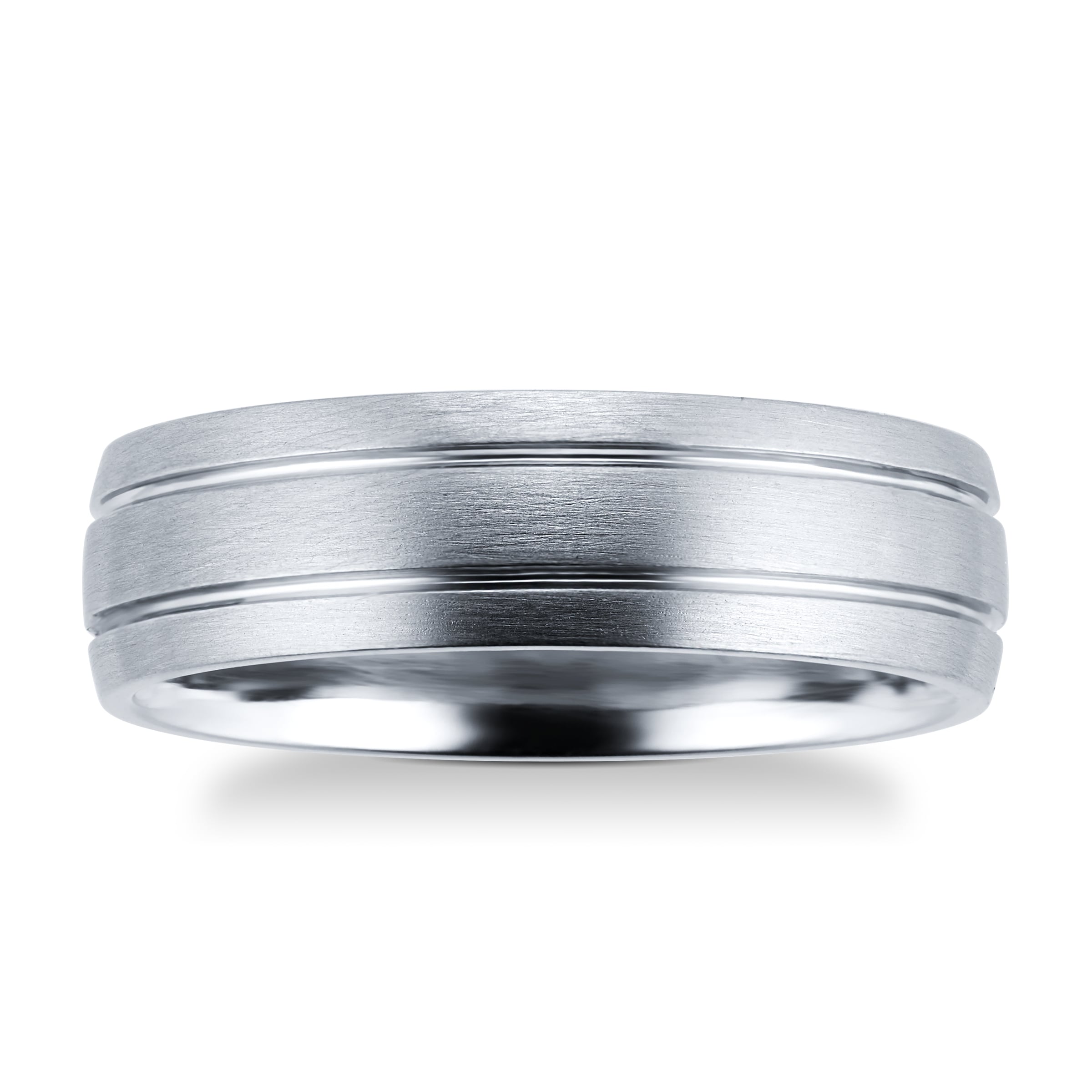 Palladium 500 6mm Fancy Gents Ring - Ring Size L