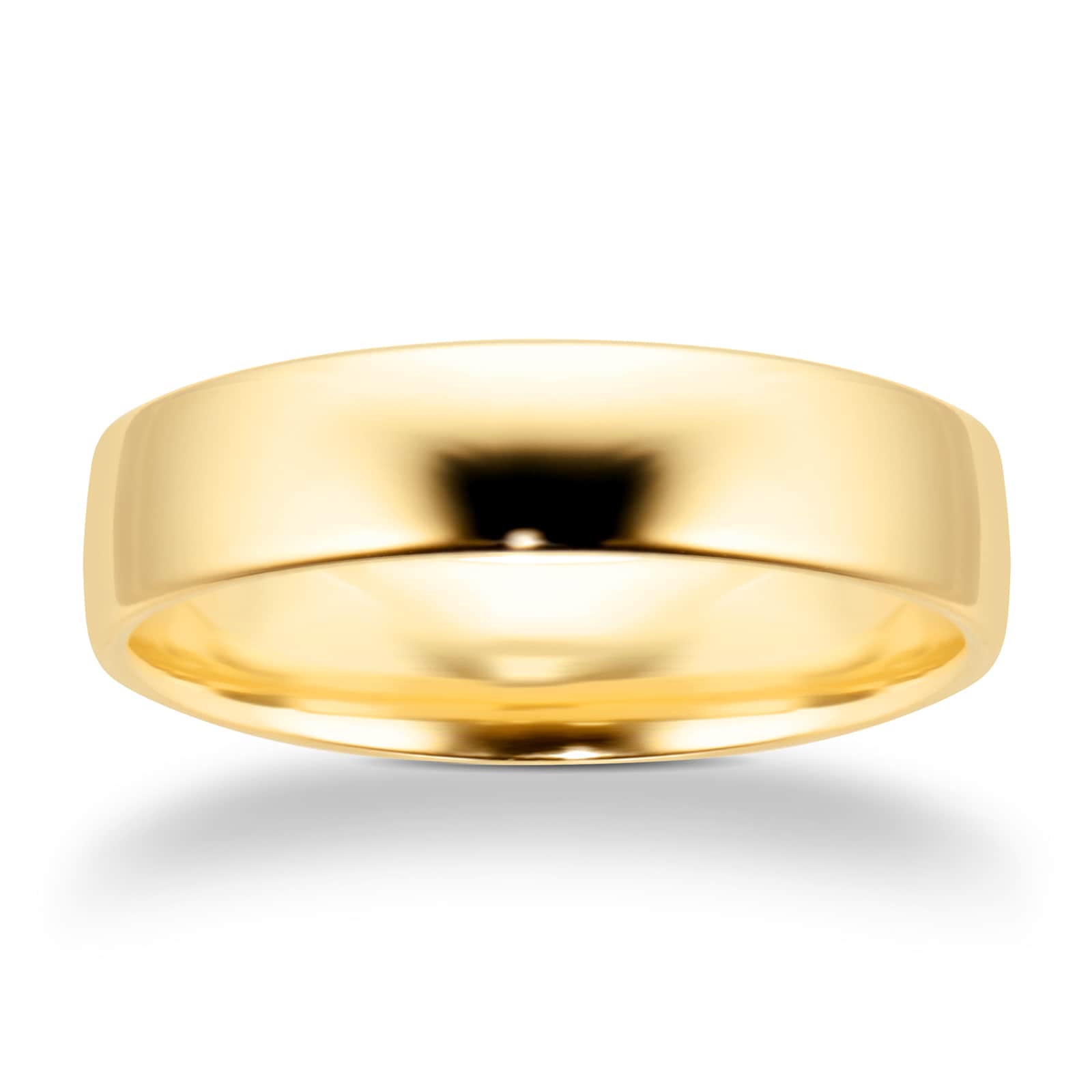 5mm Slight Court Standard Wedding Ring In 18 Carat Yellow Gold - Ring Size K