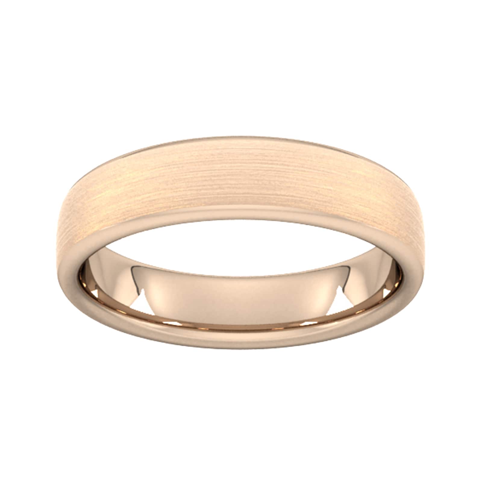 5mm Slight Court Extra Heavy Matt Finished Wedding Ring In 9 Carat Rose Gold - Ring Size X