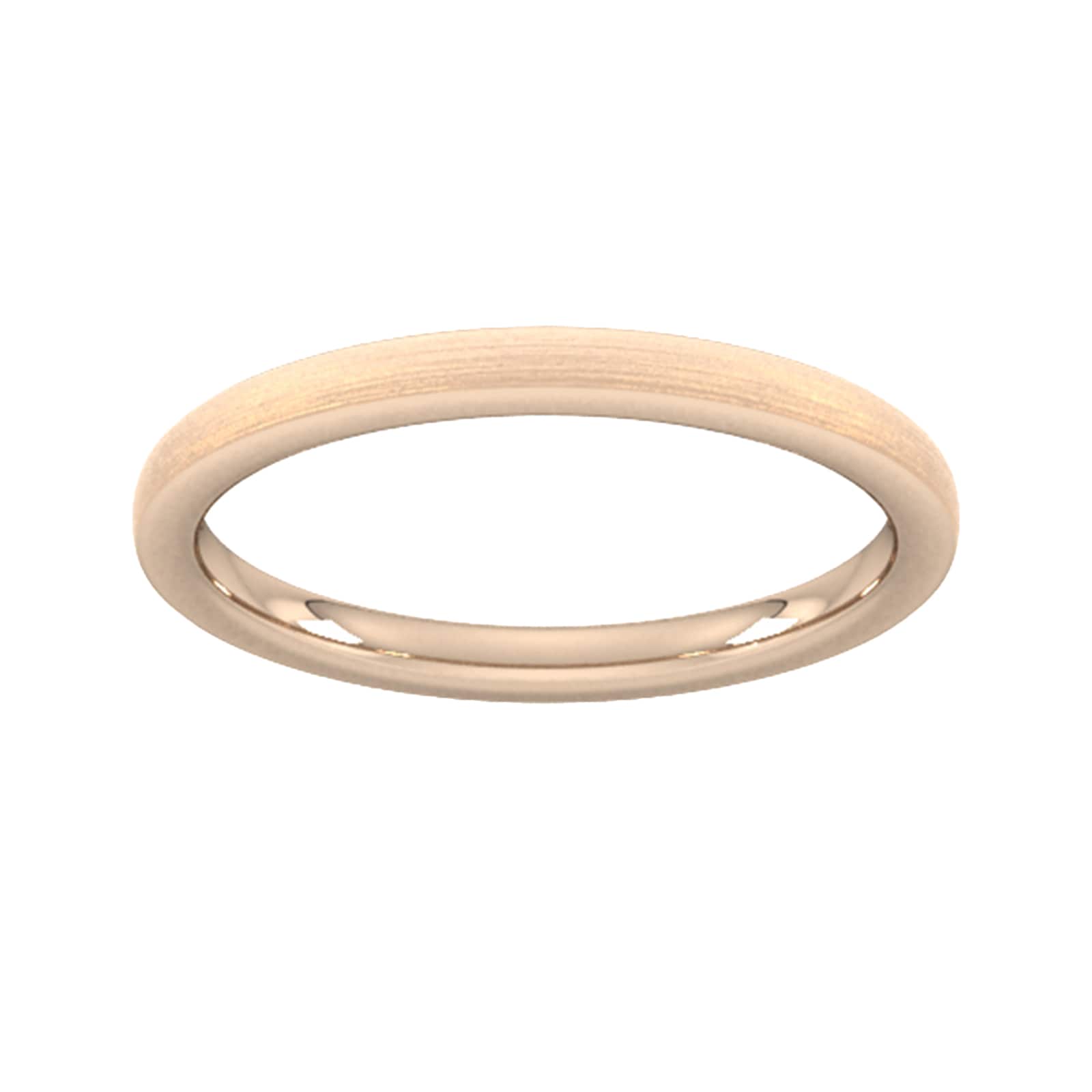 2mm Slight Court Extra Heavy Polished Chamfered Edges With Matt Centre Wedding Ring In 9 Carat Rose Gold - Ring Size I