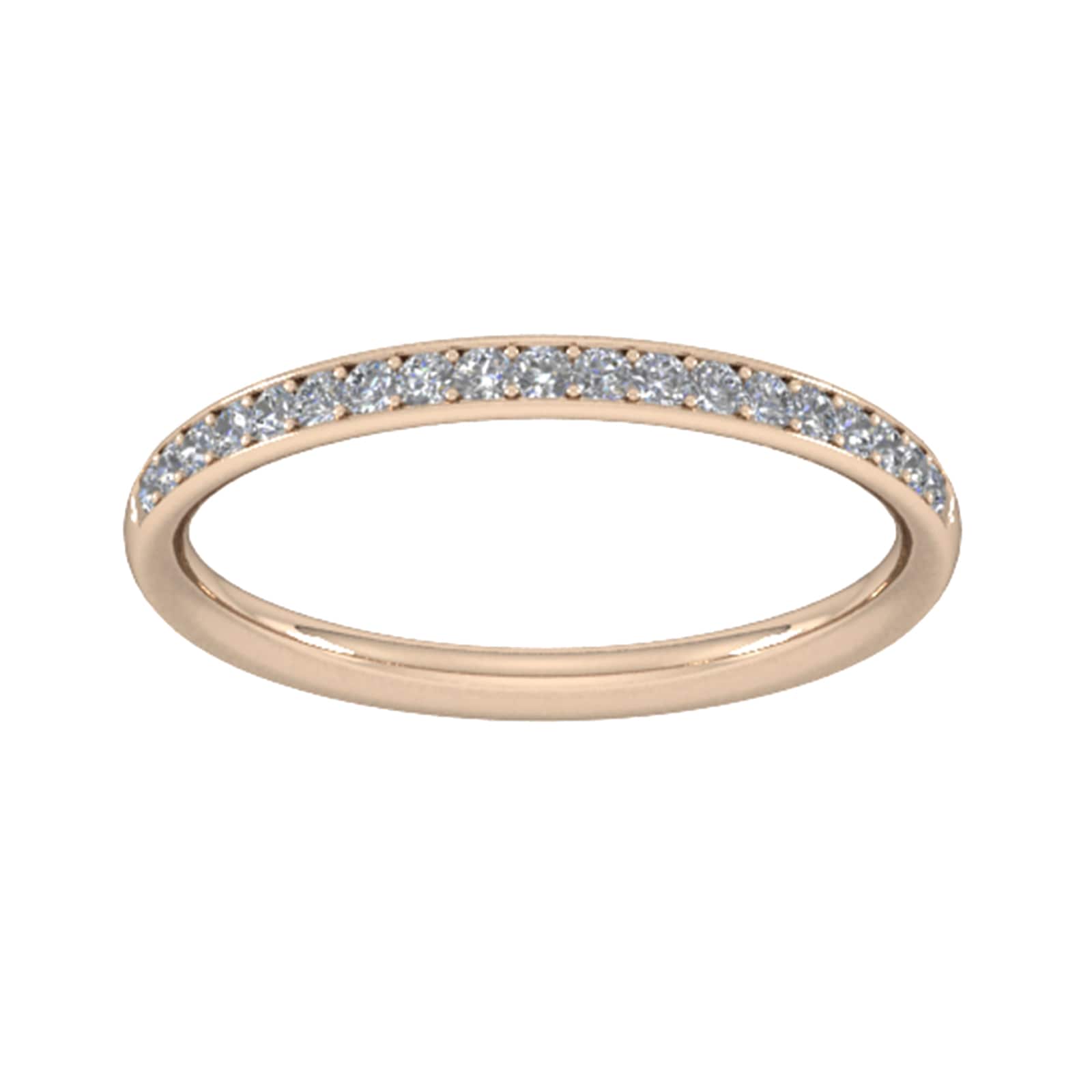 0.18 Carat Total Weight Brilliant Cut Grain Set Diamond Wedding Ring In 9 Carat Rose Gold - Ring Size J