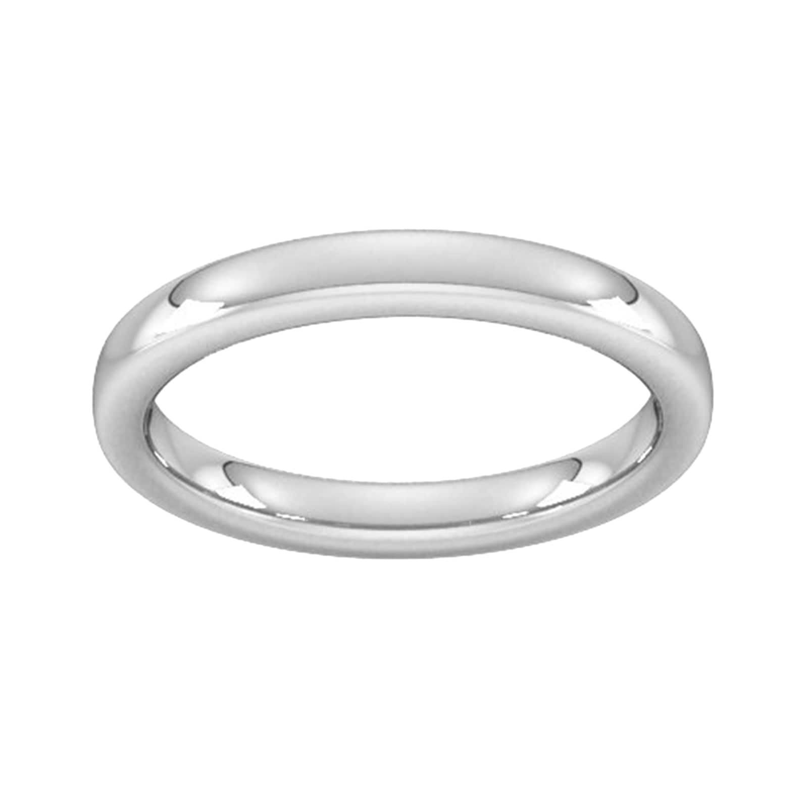 3mm Slight Court Extra Heavy Wedding Ring In 9 Carat White Gold - Ring Size R