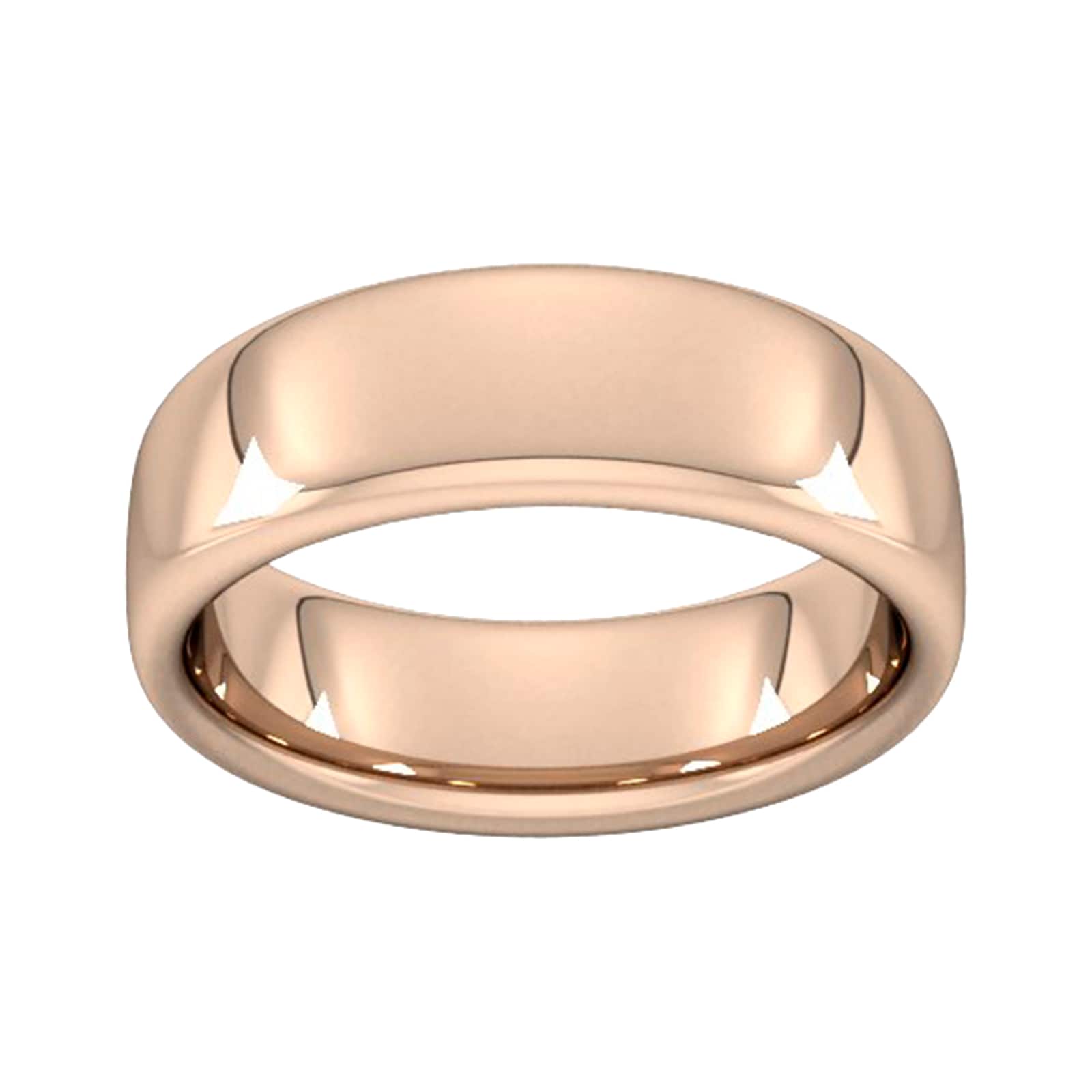 7mm Slight Court Extra Heavy Wedding Ring In 9 Carat Rose Gold - Ring Size L