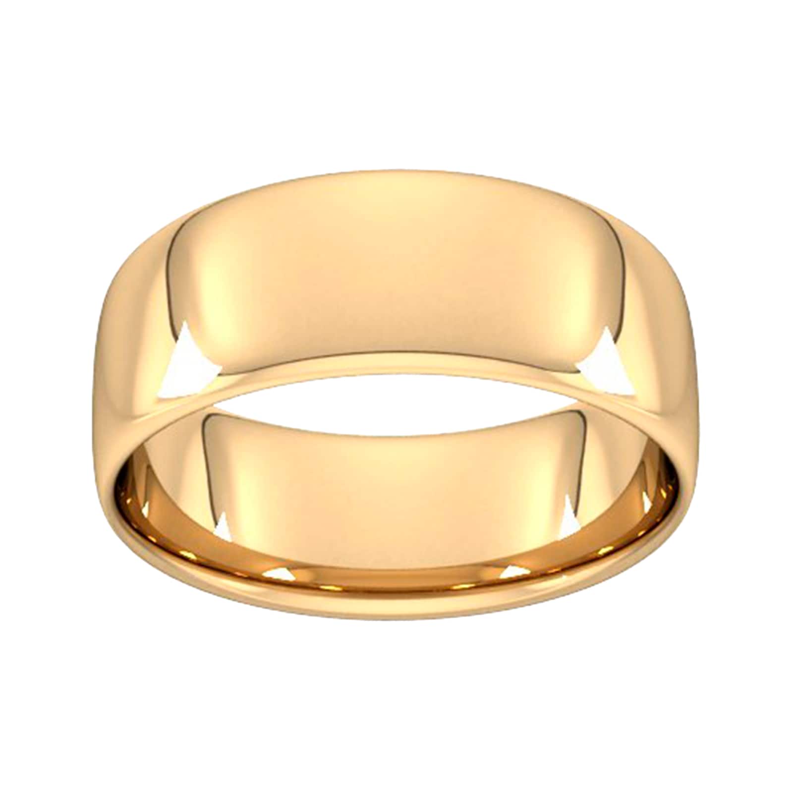 8mm Slight Court Standard Wedding Ring In 9 Carat Yellow Gold - Ring Size J