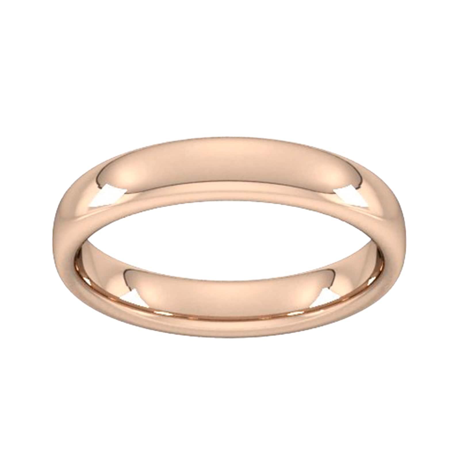 4mm Slight Court Heavy Wedding Ring In 18 Carat Rose Gold - Ring Size S