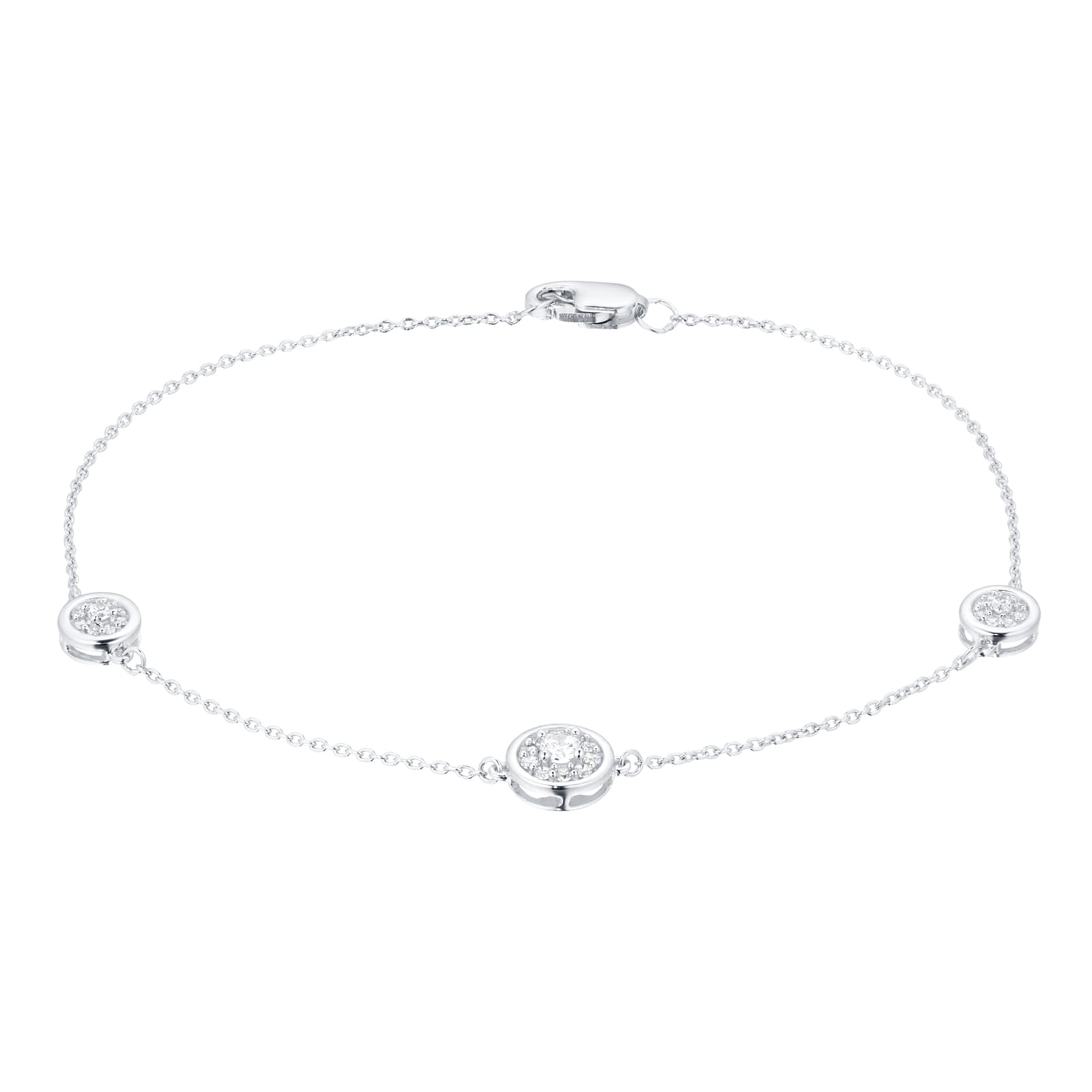 Silver Diamond Cluster Bracelet