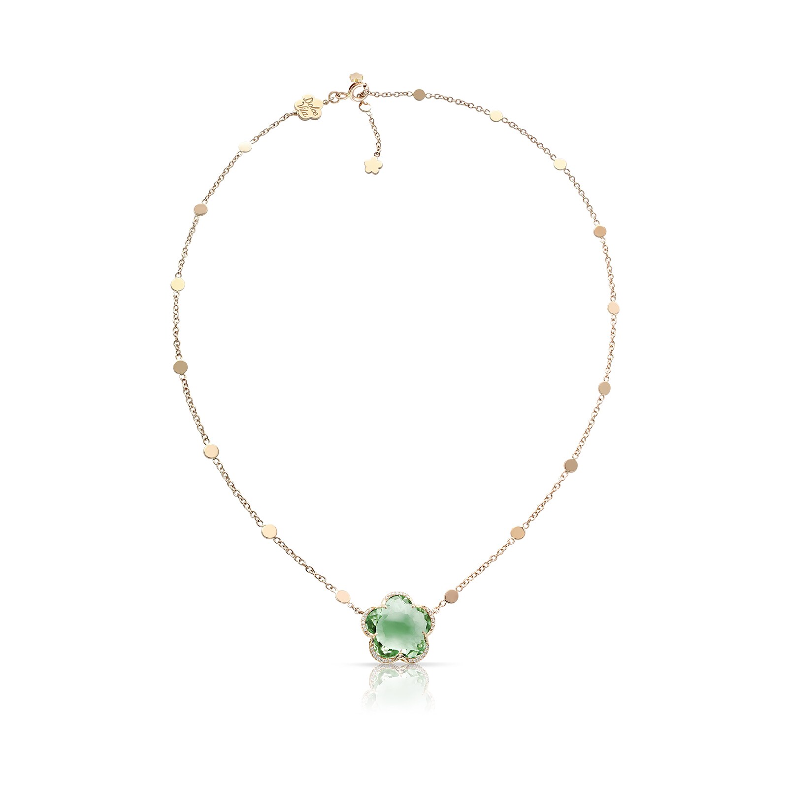 Bon Ton Dolce Vita Necklace in 18ct Rose Gold with Prasiolite and Diamonds