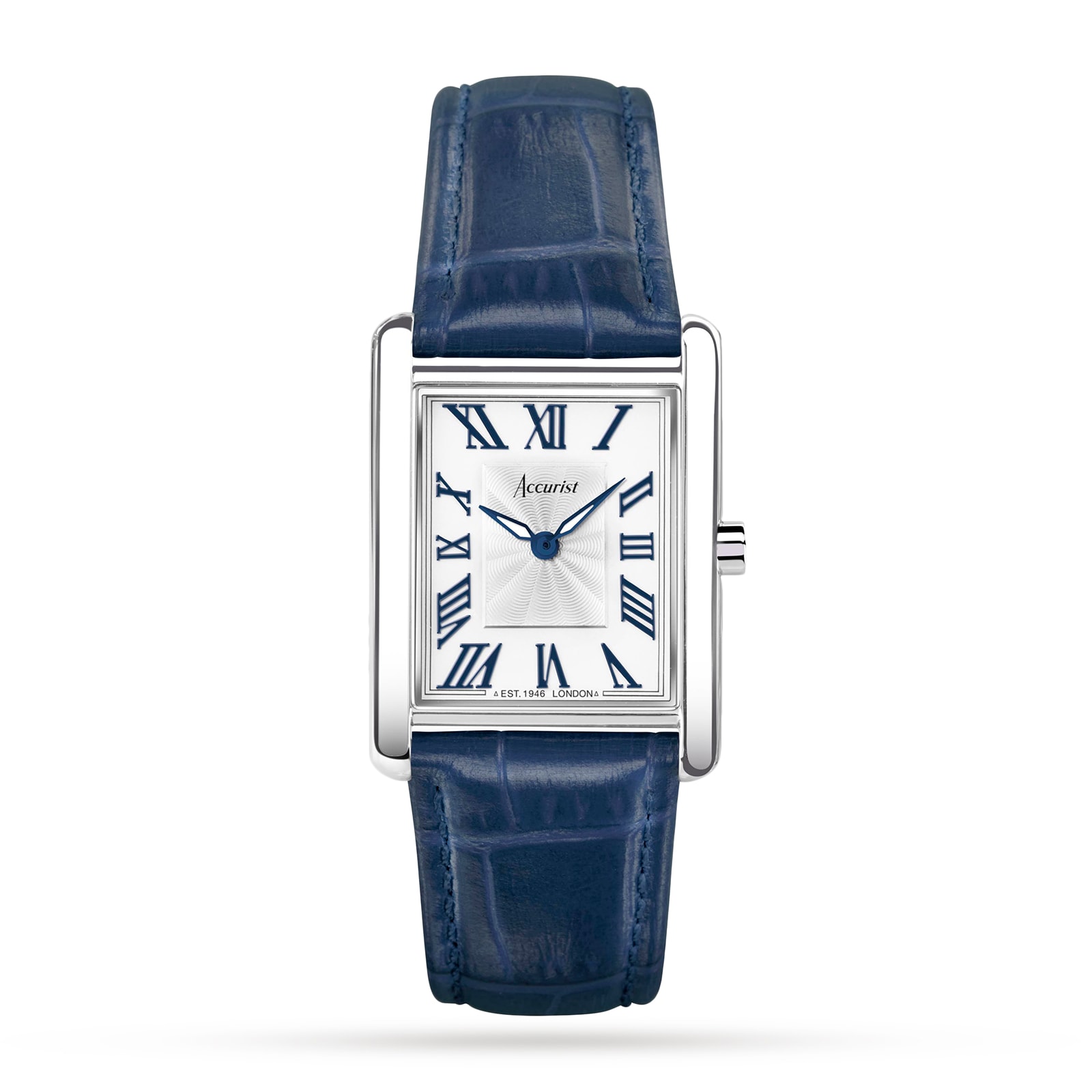 Rectangle Blue Leather Strap 26mm Watch