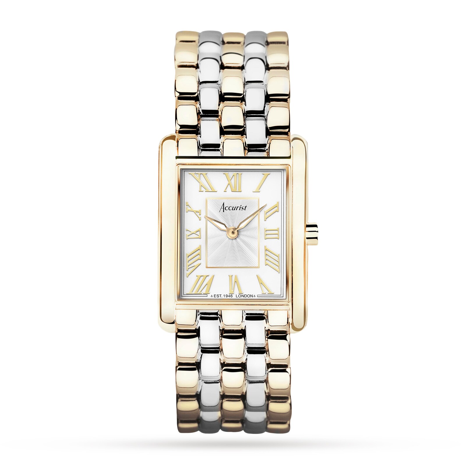 Rectangle Two Tone Stainless Steel Bracelet 26mm Watch