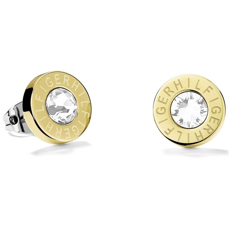 Yellow Gold Coloured Fine Core Crystal Stud Earrings