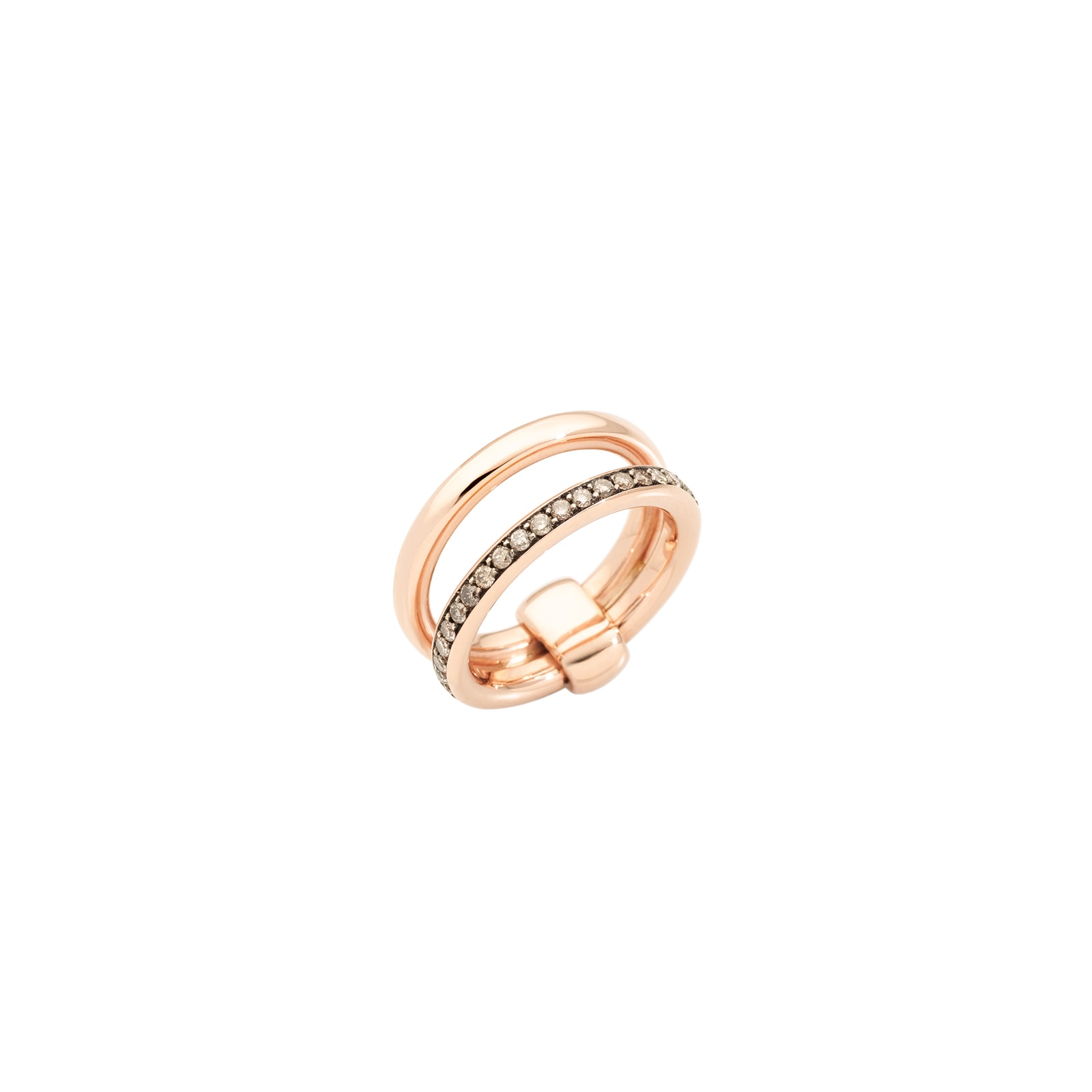 Together 18ct Rose Gold 0.40ct Brown Diamond Ring - Ring Size O