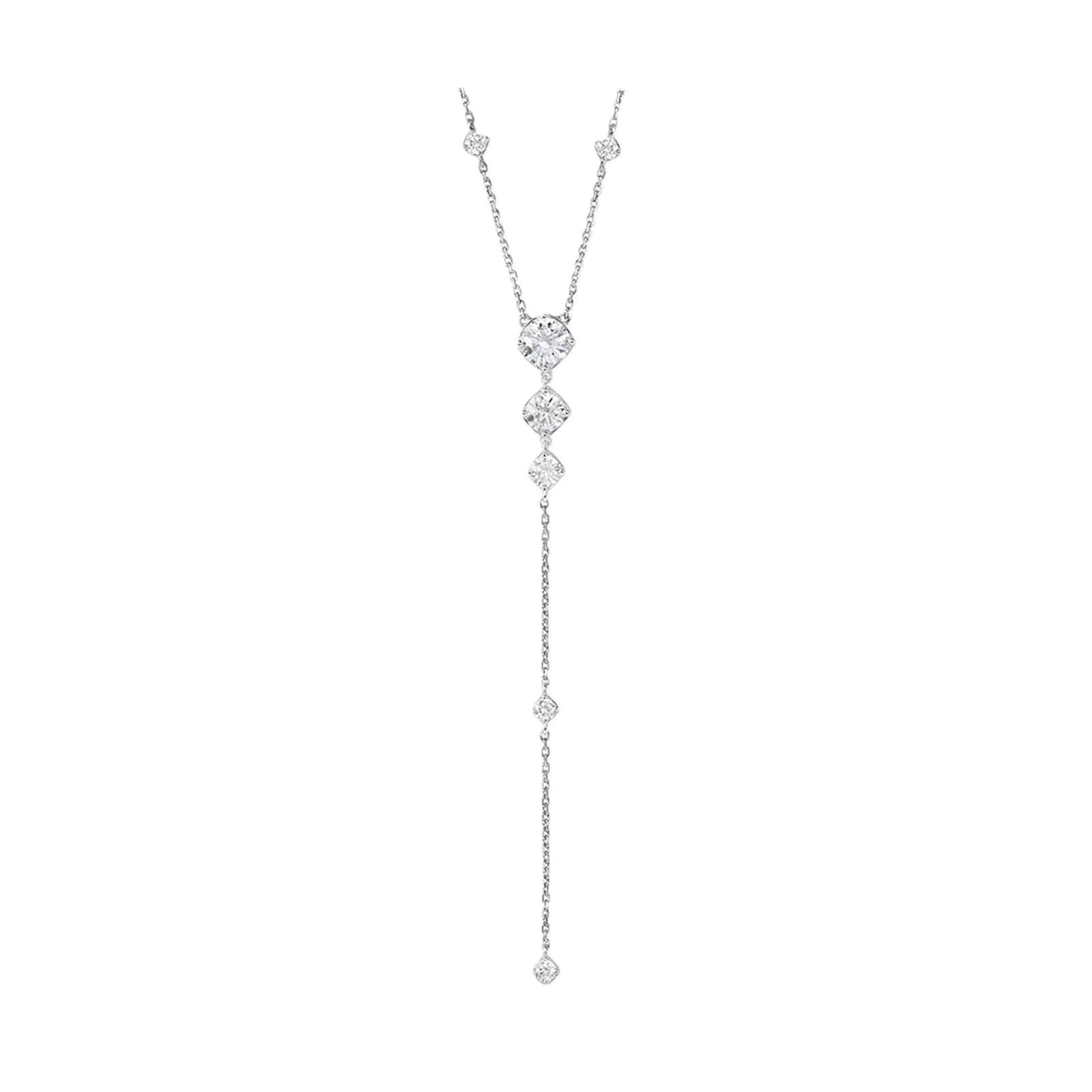 Silver Cubic Zirconia Lariat Premium Necklace