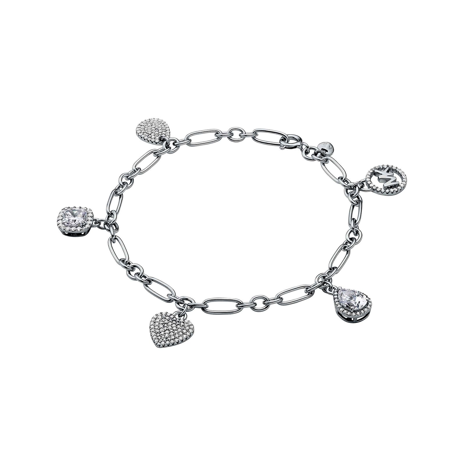 Silver Cubic Zirconia Charm premium Bracelet