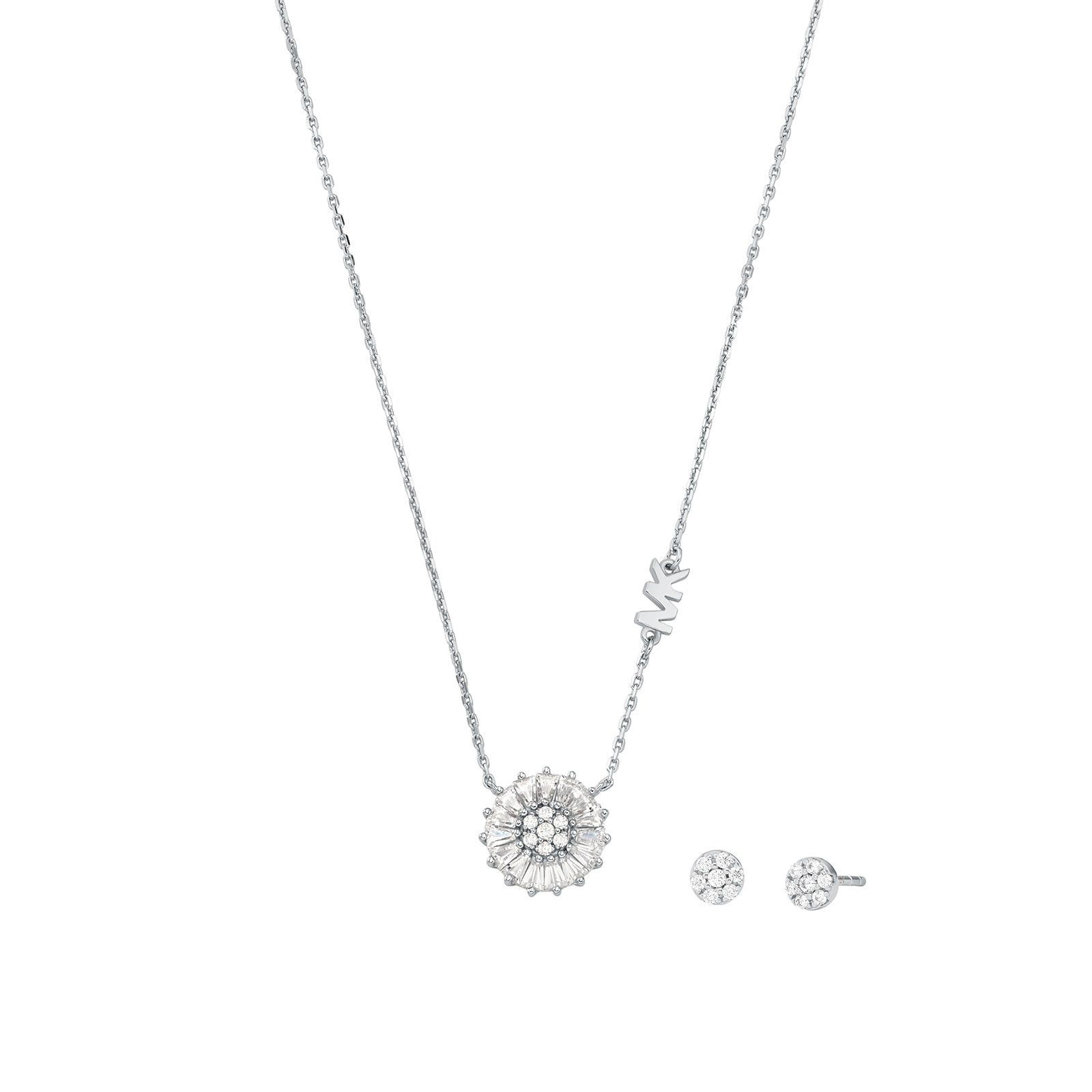 Sterling Silver Kors Brilliance Necklace & Earring Set