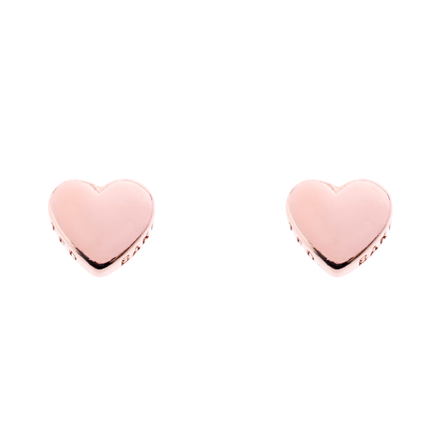 Rose Coloured Harly Tiny Heart Stud Earrings