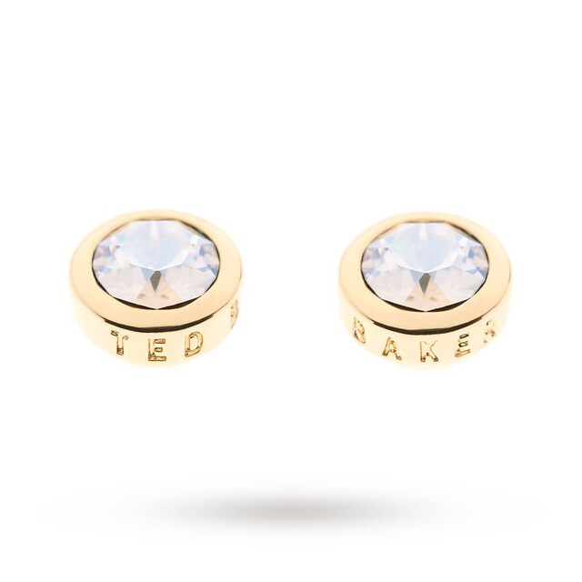 Gold Coloured Crystal Stud Earring