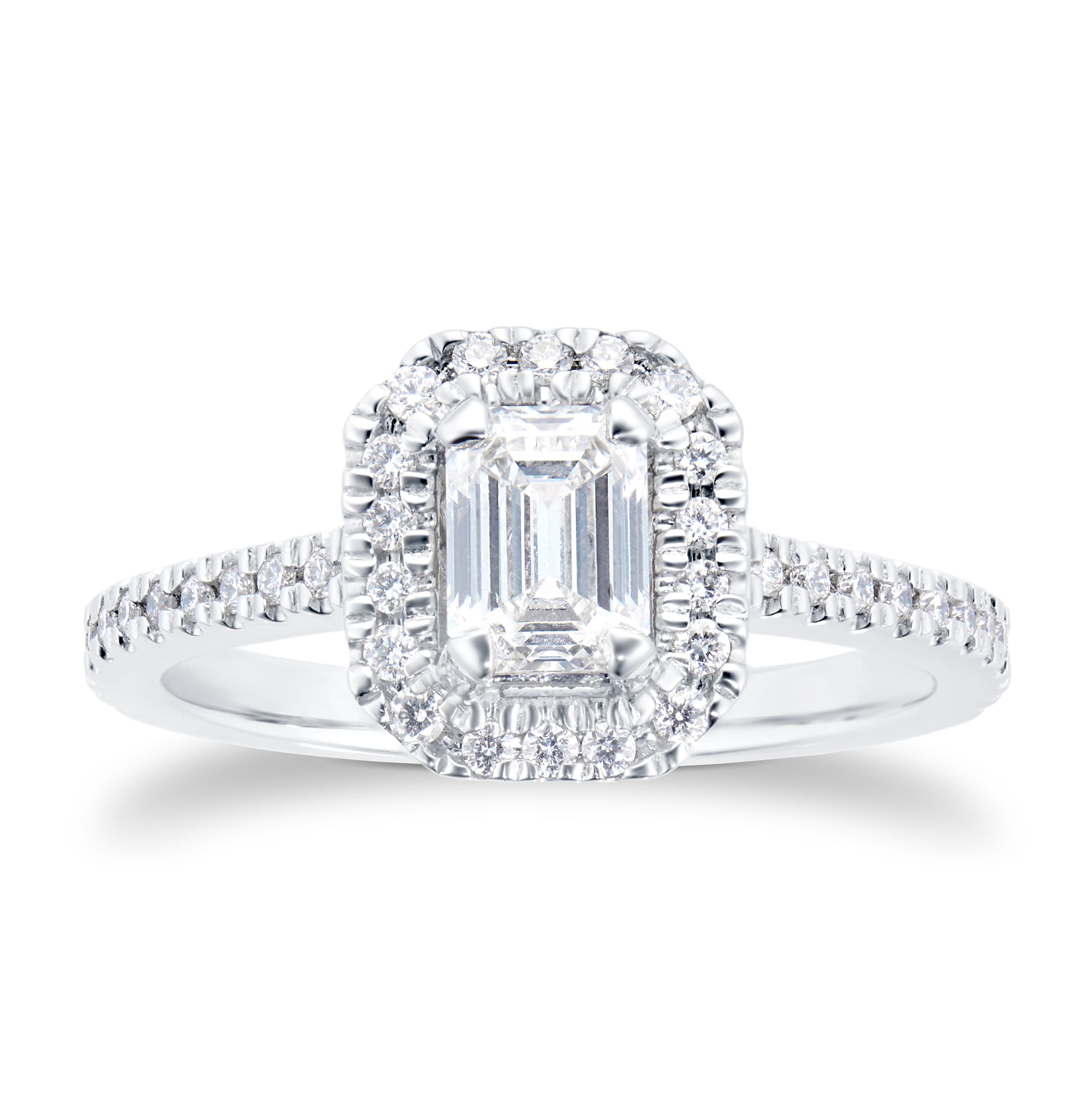 Amelia Platinum 0.90cttw Diamond Engagement Ring - Ring Size P