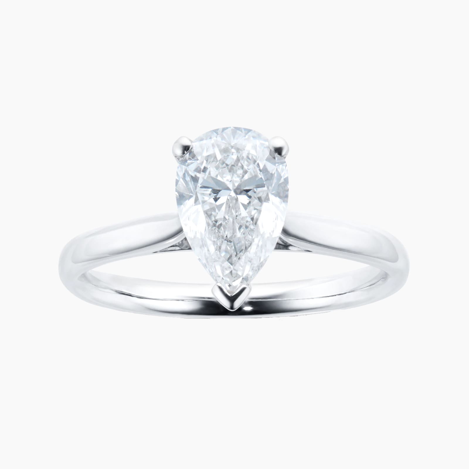 Platinum 1.50ct Pear Cut Diamond Solitaire Ring