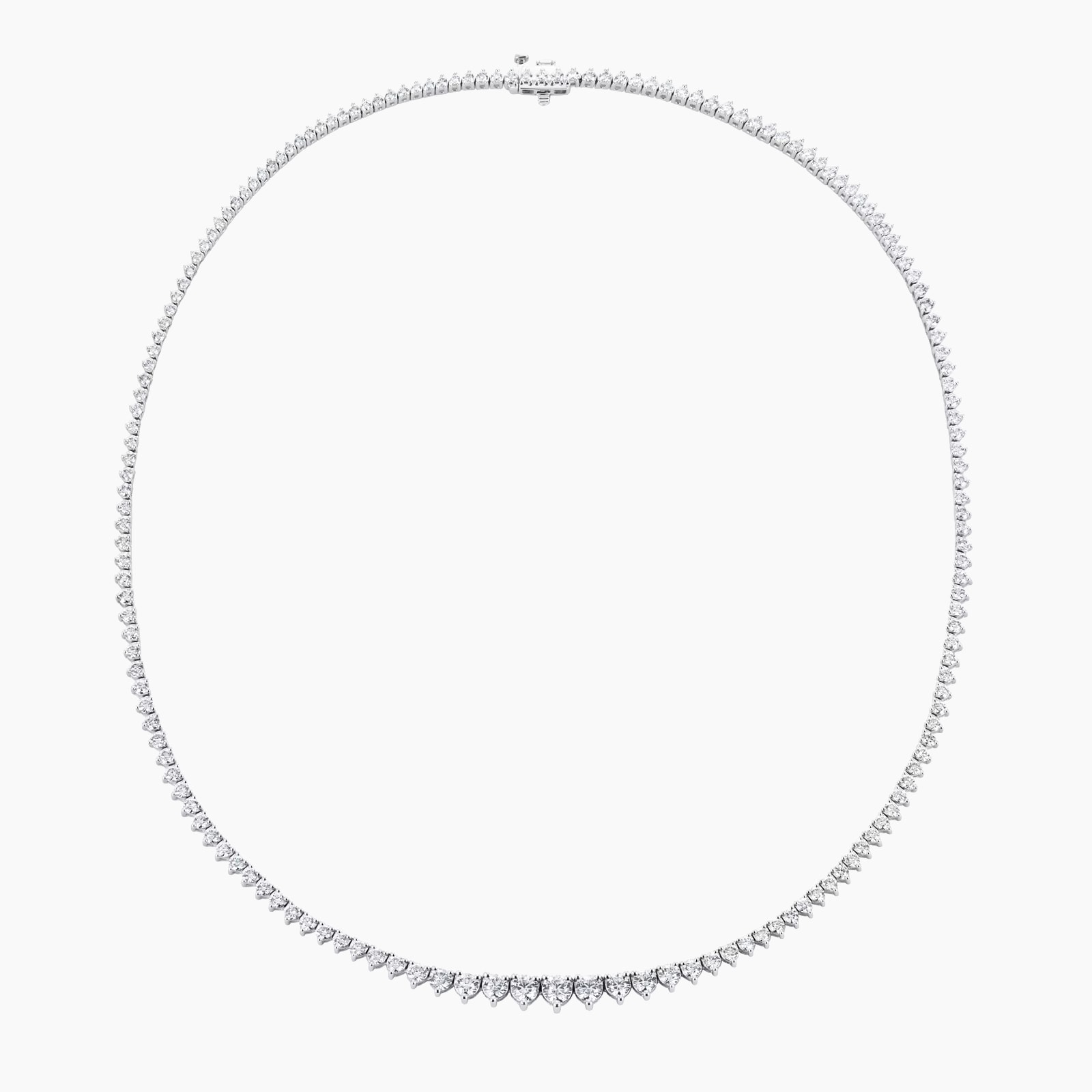 18ct White Gold 7cttw Graduated Diamond Line Necklace