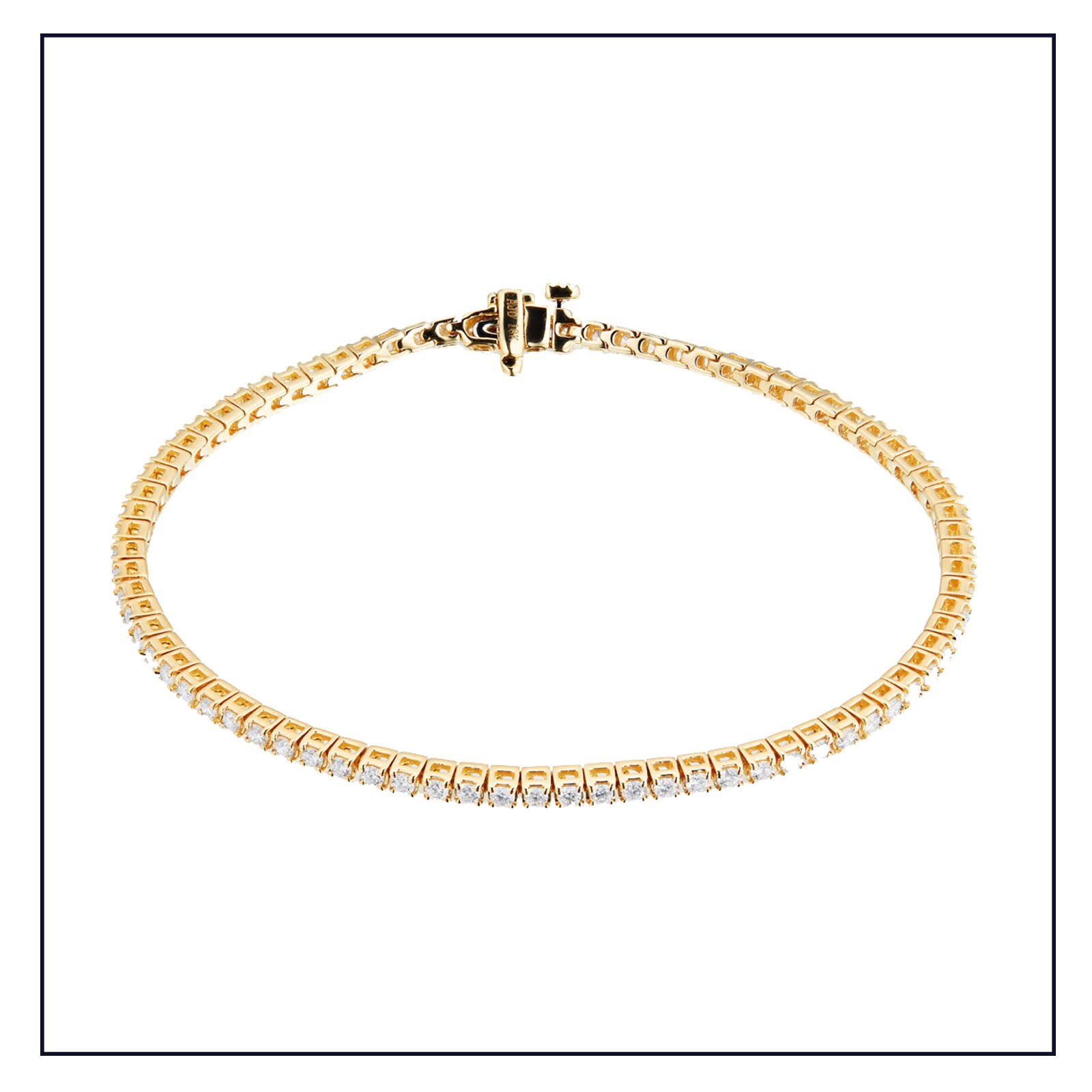 Mappin & Webb Libretto 18ct Yellow Gold 1.78cttw Diamond Tennis Bracelet