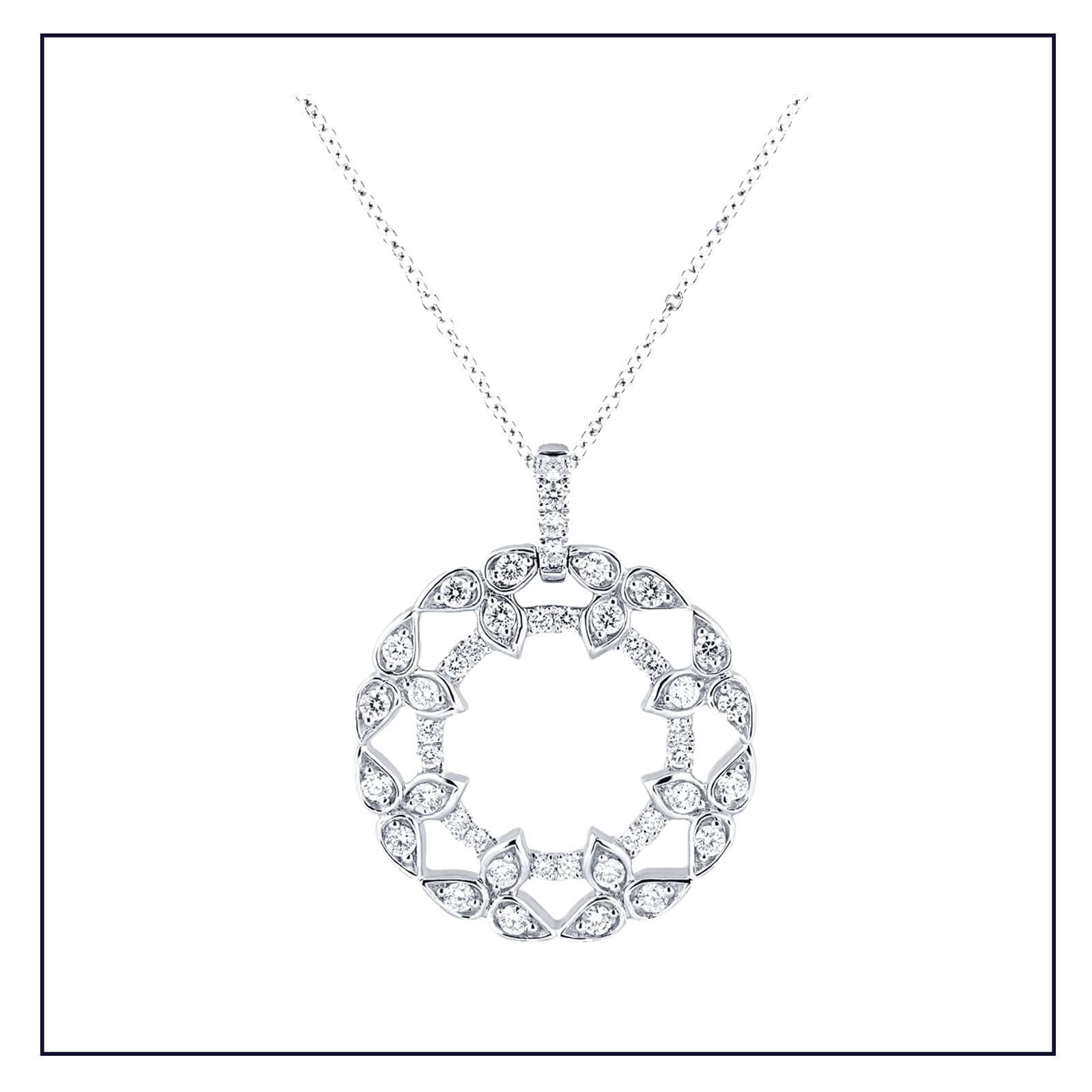 MAPPIN & WEBB Empress 18ct White Gold 0.55ct Circle Diamond Pendant