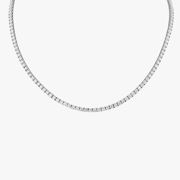Uneek 18k White Gold Diamond Line                                 Necklace 17