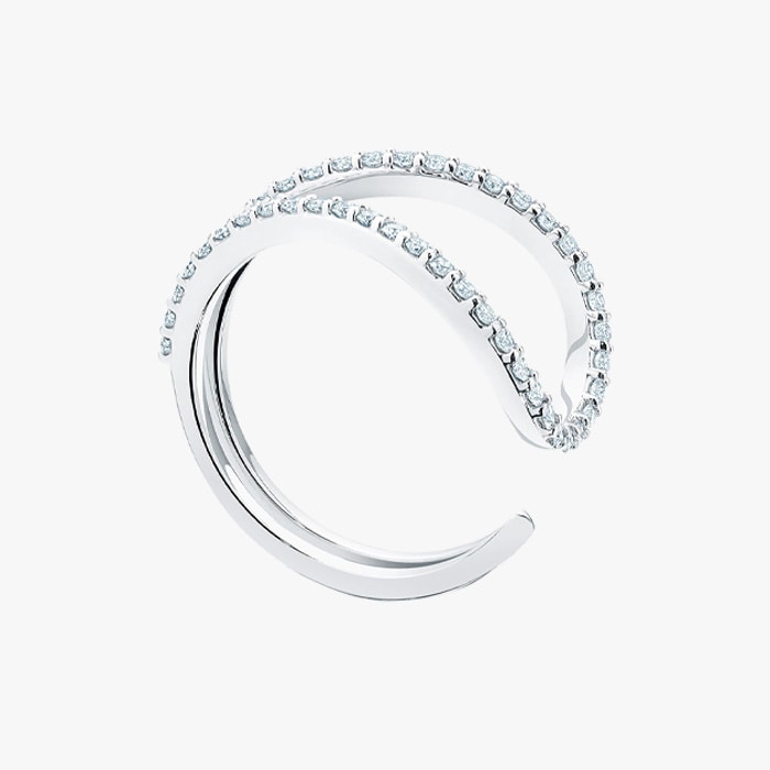 Birks 18k White Gold Diamond Petale Ring