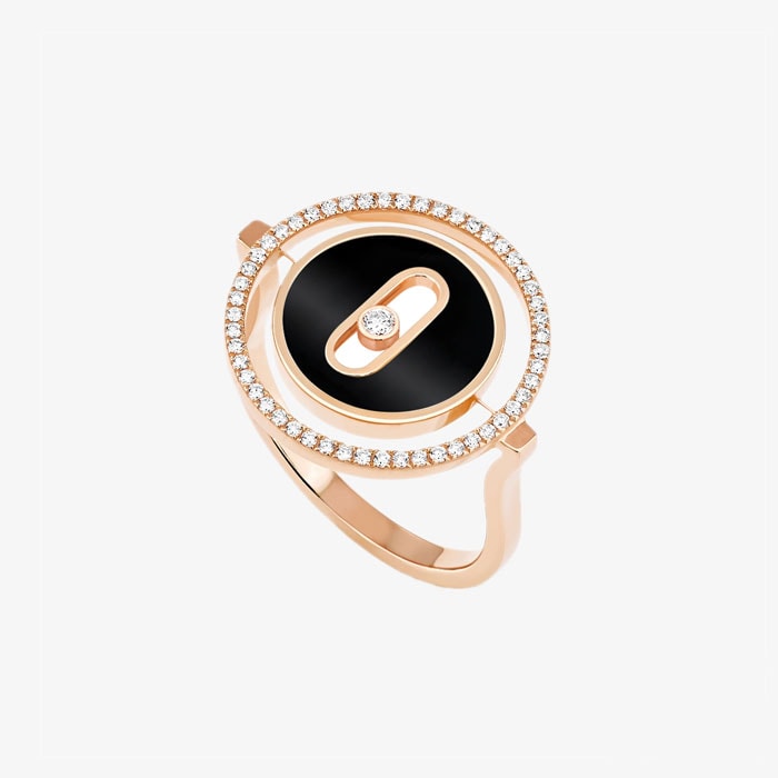 Messika 18k Rose Gold Diamond Lucky Move Onyx Ring