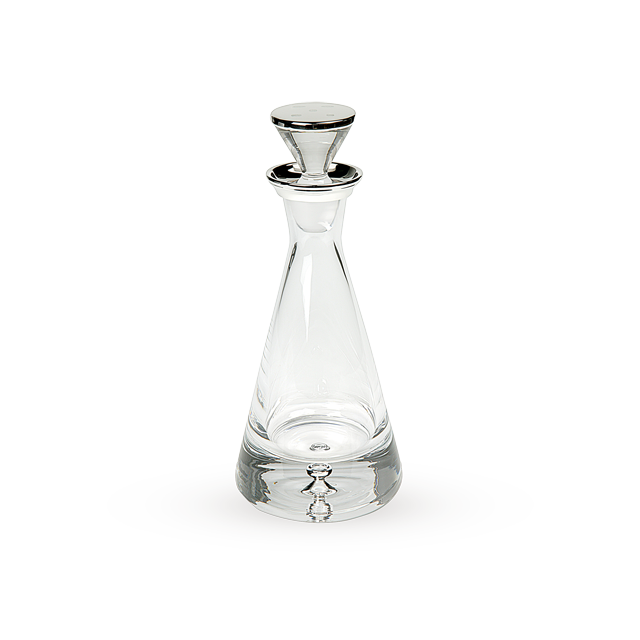 Mappin & Webb Sterling Silver and Glass Pyramid Decanter