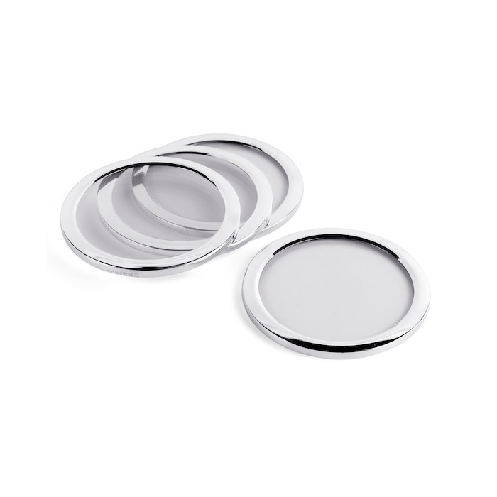 Mappin & Webb Sterling Silver and Glass Set of 4 Drinks Coasters