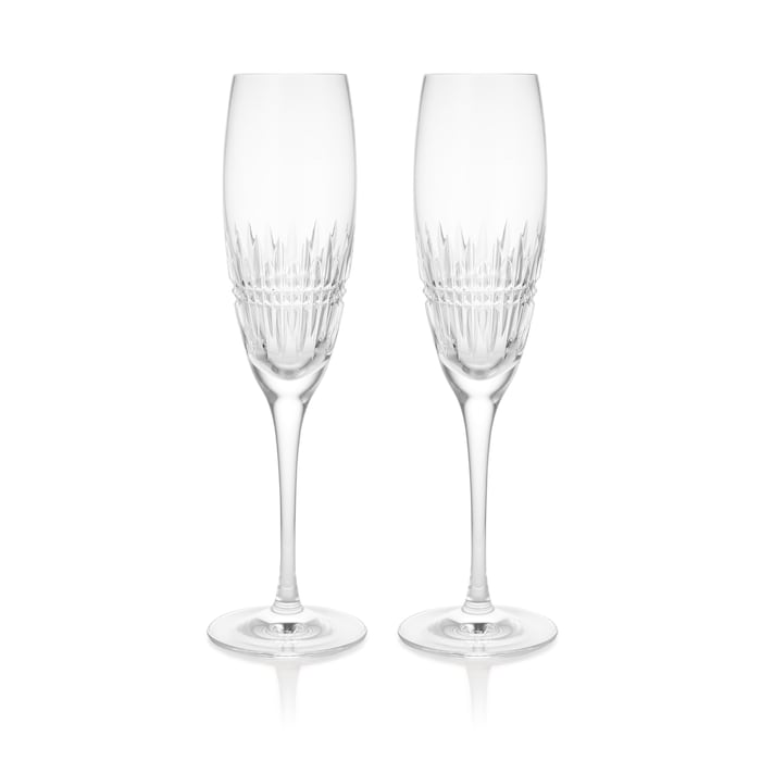 Mappin & Webb Crystal Pair of Champagne Flutes