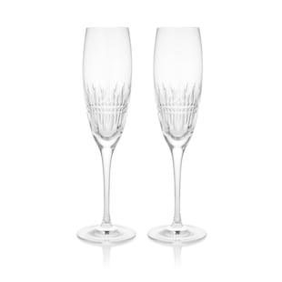 Mappin & Webb Crystal Pair of Champagne Flutes