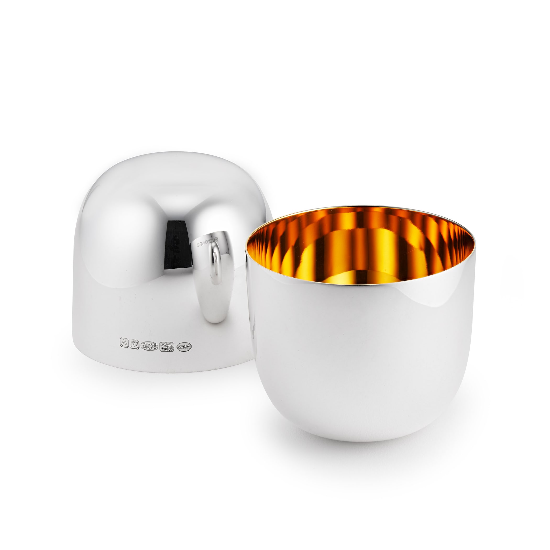 Mappin & Webb Sterling Silver and Gold Plated Tumbler Set