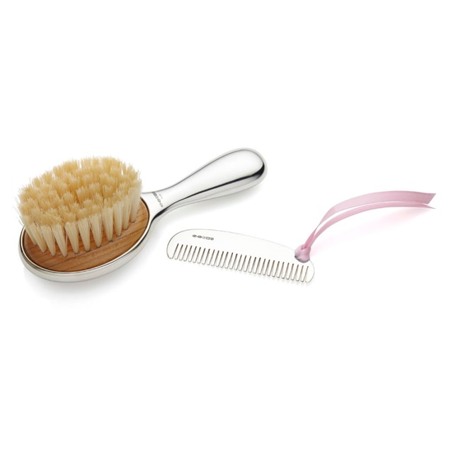 Mappin & Webb Silver Comb & Brush Set