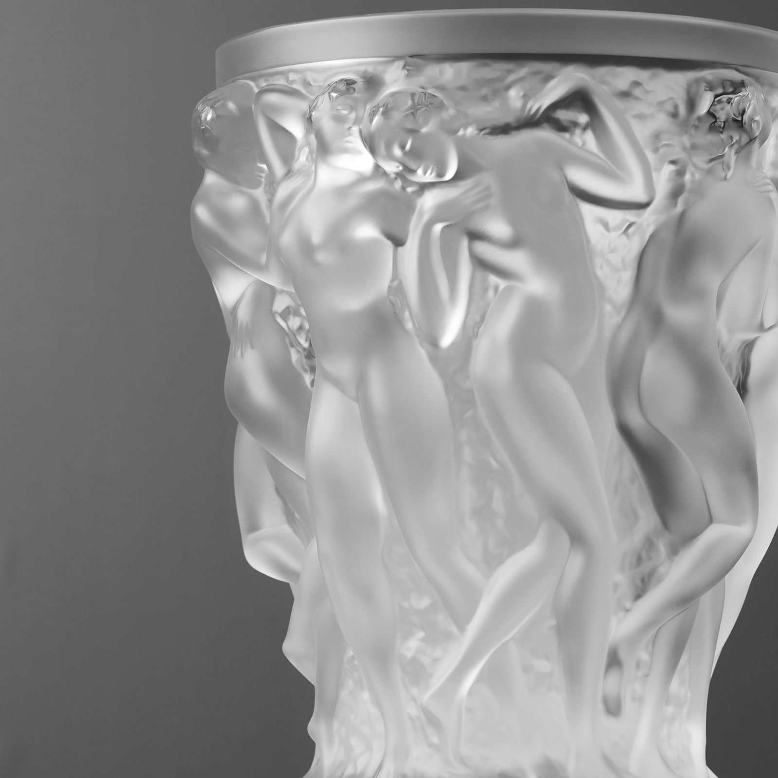 Lalique Bacchantes Small Clear Vase