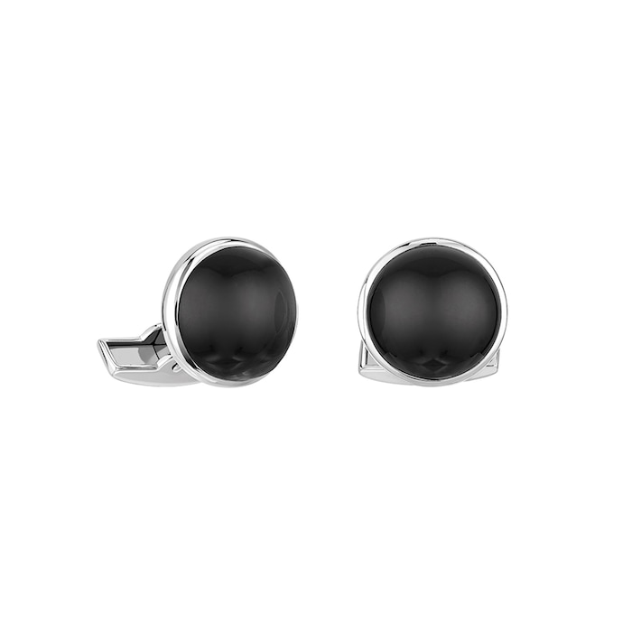 Lalique Cabochon Noir Crystal Cufflinks