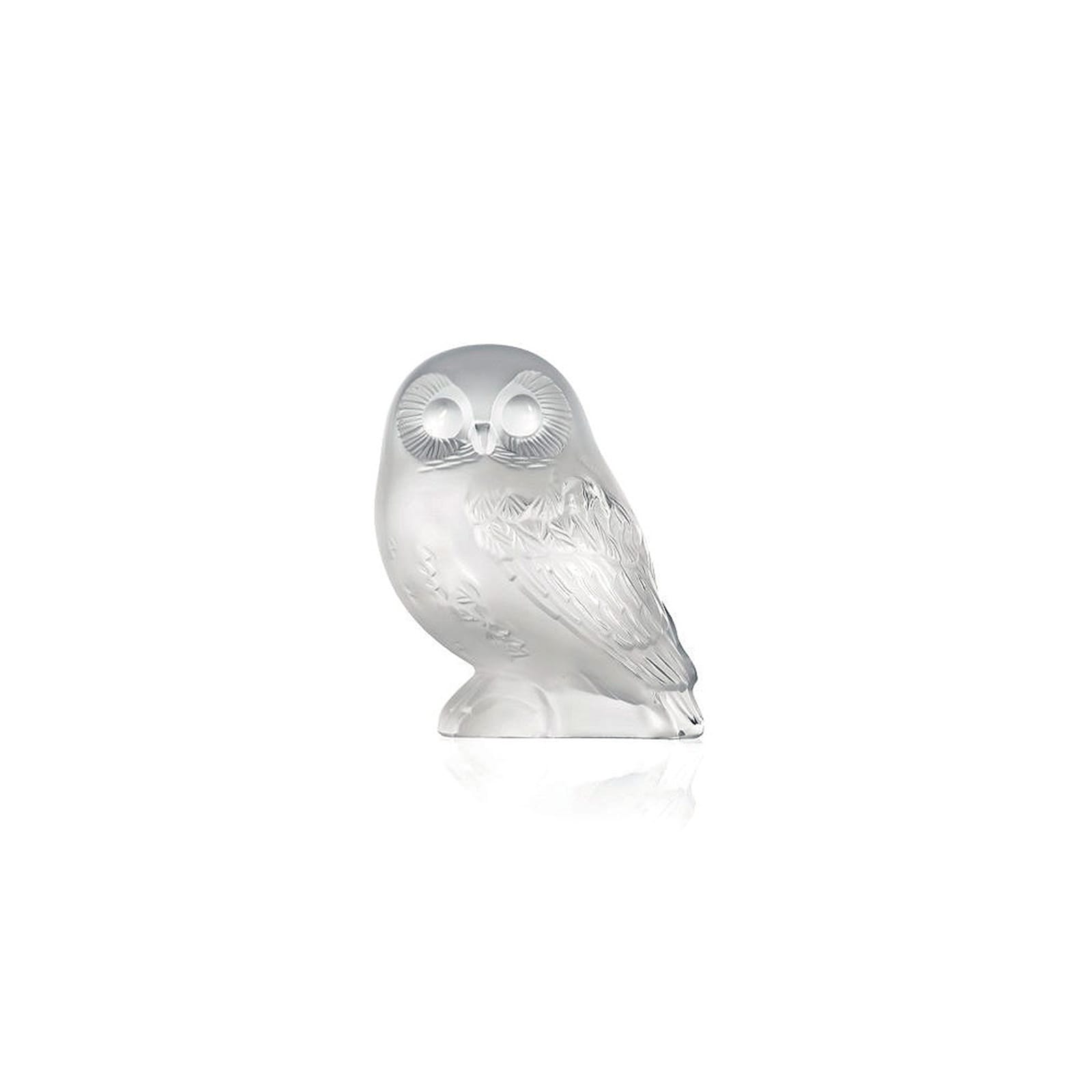 Lalique Shivers Clear Owl Crystal Sculpture