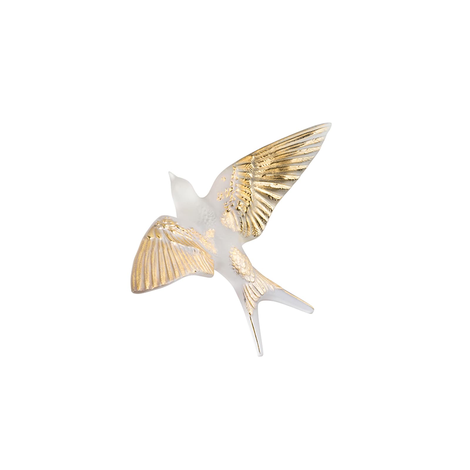 Lalique Gold Swallow Wings Up Wall Sculpture