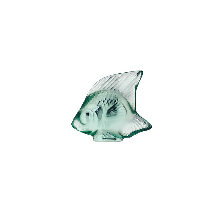 Lalique Mint Green Crystal Fish Sculpture