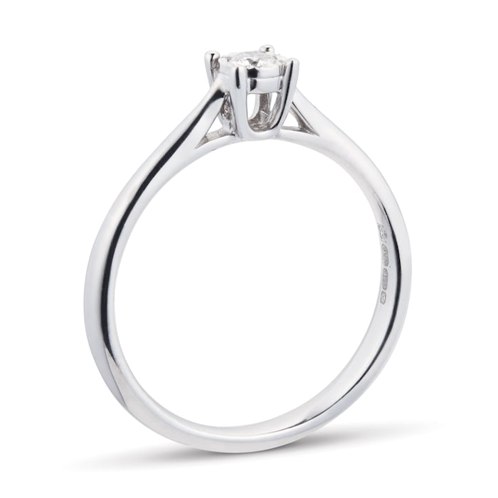 Goldsmiths Brilliant Cut 0.08 Carat Solitaire Diamond Ring In 9 Carat White Gold