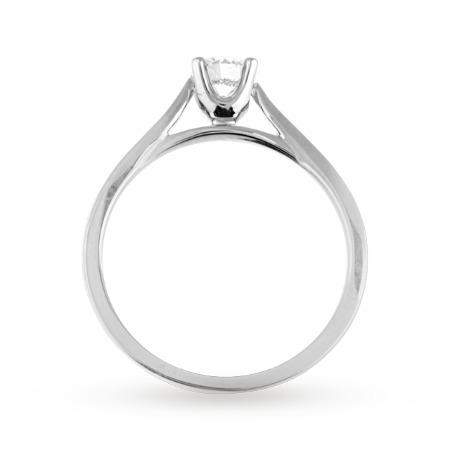 Goldsmiths Solitaire Brilliant Cut 0.30 Carat Diamond Ring Set In Platinum