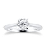 Goldsmiths Brilliant Cut 0.15 Carat Solitaire Diamond Ring In 9 Carat White Gold - Ring Size K