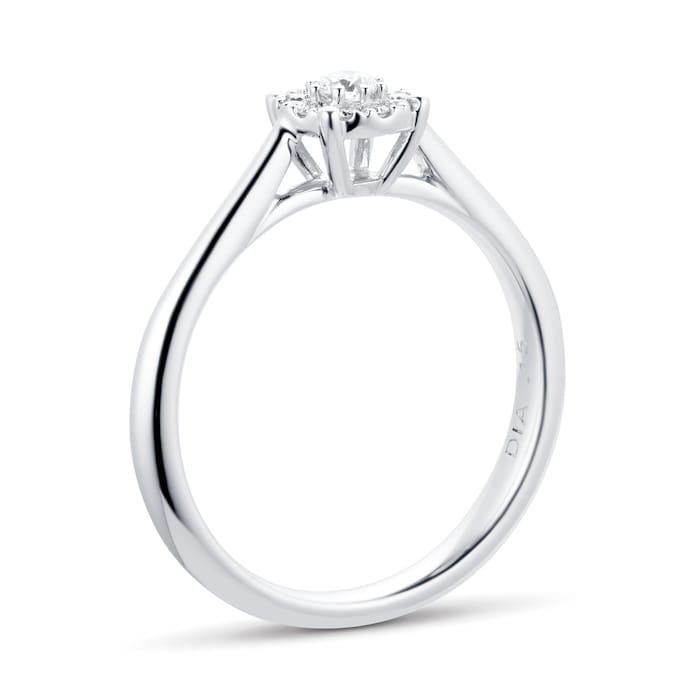 Goldsmiths Brilliant Cut 0.15 Carat Solitaire Diamond Ring In 9 Carat White Gold - Ring Size K