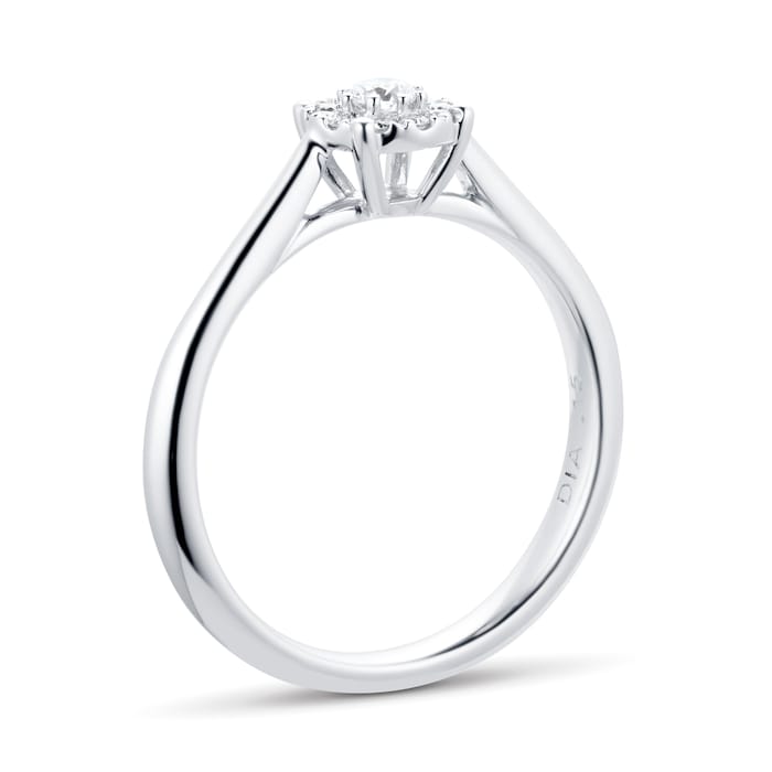 Goldsmiths Brilliant Cut 0.15 Carat Solitaire Diamond Ring In 9 Carat White Gold